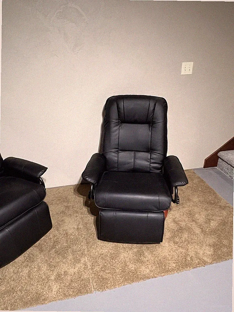 2 Black Faux Leather Swivel Recliner Never Used Excellent Condition Local Pickup