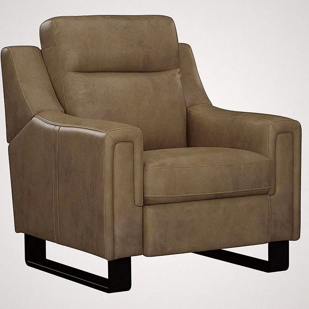 2P RECLINER - BROWN LEATHER