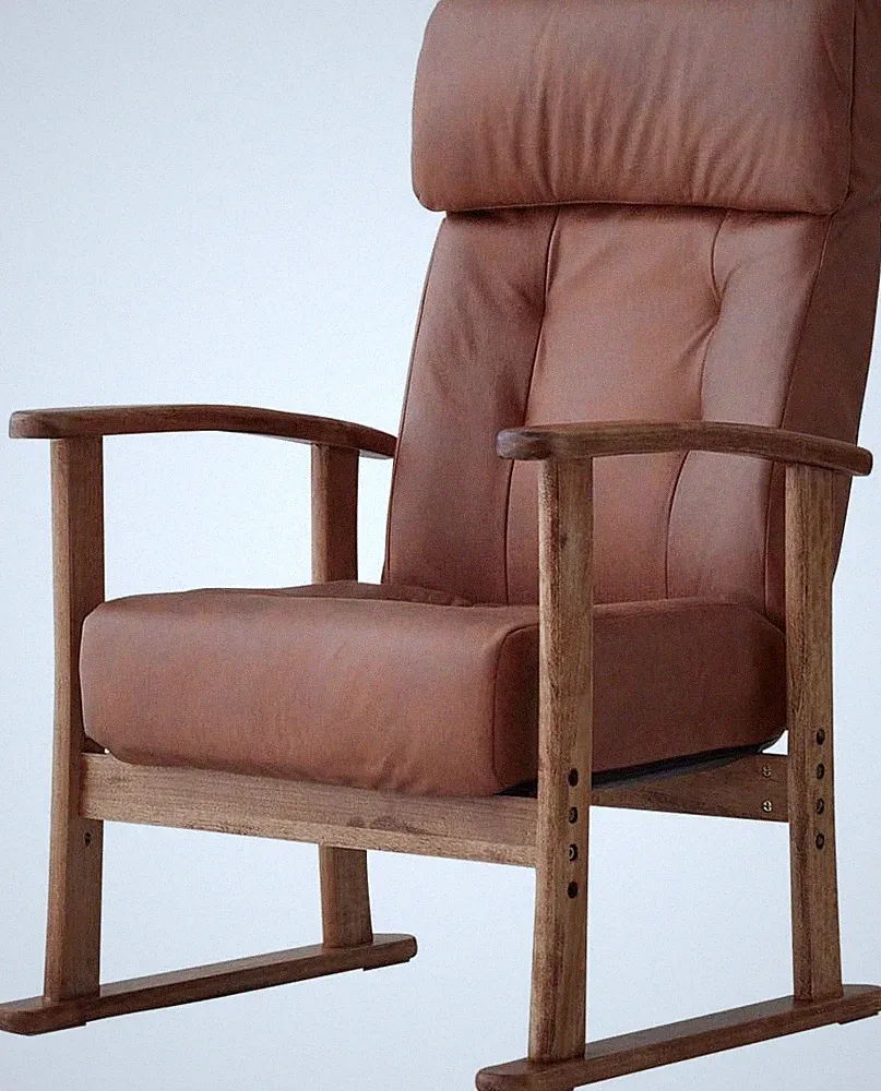 Brown Adjustable Recliner Chair with Premium PU Leather & Wood Armrests