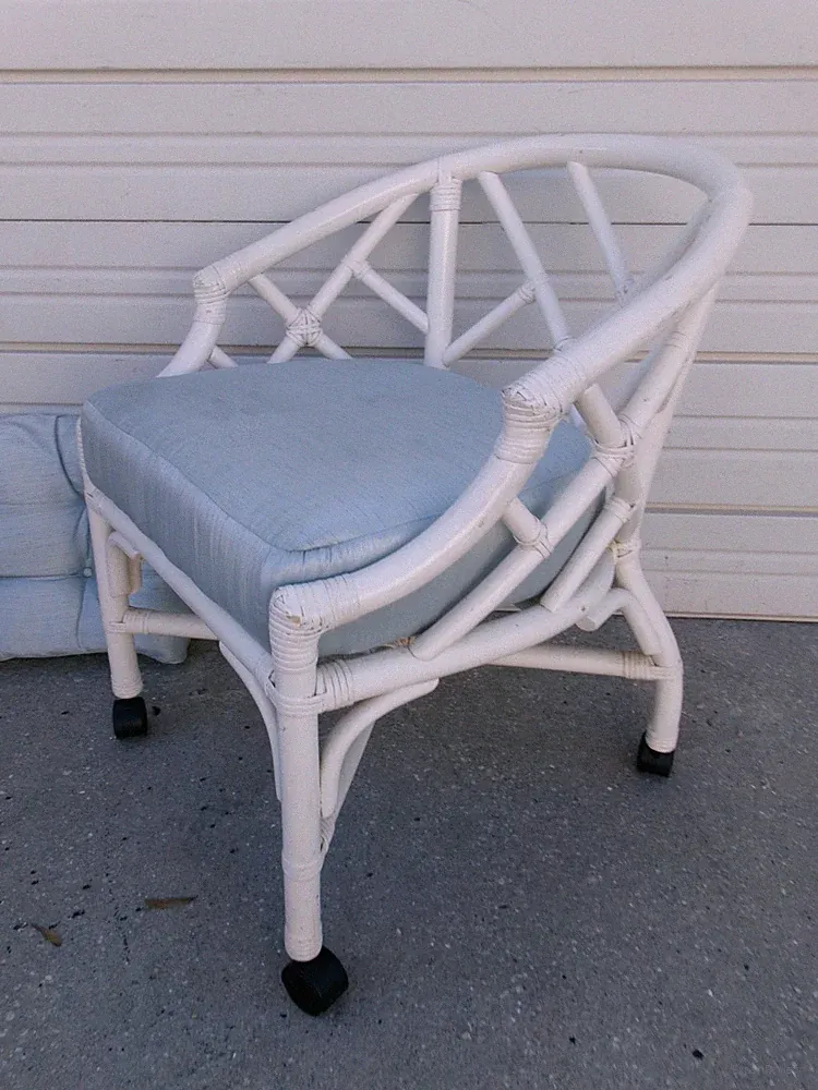 Fretwork Arm Chair Bamboo West Indies Chippendale Rattan Regency Rolling Barrel